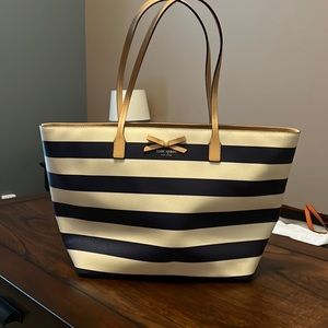Kate Spade navy stripe tote bag